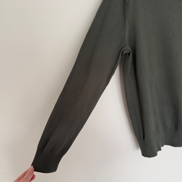 NWT Everlane Men's No-Sweat Sweater Uniform Medium Forest Green Ribbed Crew Neck - Picture 6 of 12